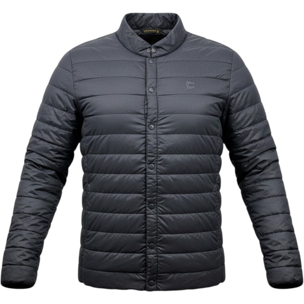 Louis Castel Mens Black Quilted Puffer Jacket Prauden Duck Down 700FP Snap Front